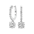 10kt White Gold Claw Set Fashion Lab Diamond Dangle Earrings (5 Ct. Tw.) left