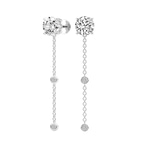 10kt White Gold Station Drop Fashion Lab Diamond Earrings (2 Ct. Tw.) left