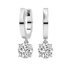 10kt White Gold Hidden Accent Fashion Lab Diamond Hoop Earrings (1 Ct. Tw.) left
