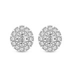 Platinum Dahlia Flower Fashion Lab Diamond Stud Earrings (4 Ct. Tw.) front image