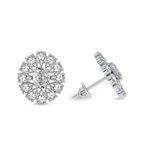Platinum Dahlia Flower Fashion Lab Diamond Stud Earrings (4 Ct. Tw.) right