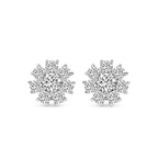 Platinum Magnolia Flower Fashion Lab Diamond Stud Earrings (2 Ct. Tw.) front image