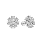 Platinum Magnolia Flower Fashion Lab Diamond Stud Earrings (2 Ct. Tw.) left