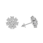 Platinum Magnolia Flower Fashion Lab Diamond Stud Earrings (2 Ct. Tw.) right