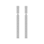 10kt White Gold Hyacinth Flower Fashion Dangle Lab Diamond Earrings (1 Ct. Tw.) front image