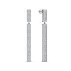 10kt White Gold Hyacinth Flower Fashion Dangle Lab Diamond Earrings (1 Ct. Tw.) left