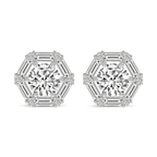 14kt White Gold Rafflesia Flower Fashion Lab Diamond Stud Earrings (5 Ct. Tw.) front image