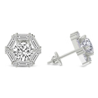 14kt White Gold Rafflesia Flower Fashion Lab Diamond Stud Earrings (5 Ct. Tw.) right