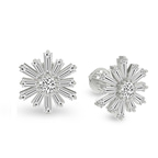 Platinum Sunflower Fashion Lab Diamond Stud Earrings (2 Ct. Tw.) left