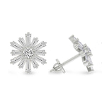 Platinum Sunflower Fashion Lab Diamond Stud Earrings (2 Ct. Tw.) right