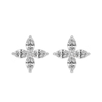9ct White Gold Charmed Clover Flower Fashion Lab Diamond Stud Earrings (1 Ct. Tw.) front image