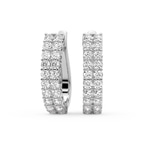 Platinum Gracie Double Row Round Lab Diamond Hoop Earrings (2 Ct. Tw.) front image