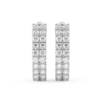 Platinum Gracie Double Row Round Lab Diamond Hoop Earrings (2 Ct. Tw.) right
