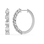 14kt White Gold Lexley Pear Lab Diamond Hoop Earrings (2 Ct. Tw.) left