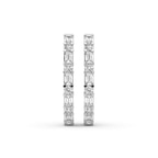 Platinum Olea Emerald and Round Lab Diamond Hoop Earrings (2 Ct. Tw.) right