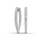 14kt White Gold Reagan Round Lab Diamond Hoop Earrings (2 Ct. Tw.) front image