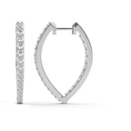 14kt White Gold Reagan Round Lab Diamond Hoop Earrings (2 Ct. Tw.) left