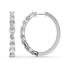 14kt White Gold Livia Lab Diamonds Hoop Earrings (4 Ct. Tw.) side right image one