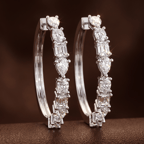 14kt White Gold Livia Lab Diamonds Hoop Earrings (4 Ct. Tw.) color product image two