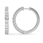 Platinum Emerson Round Lab Diamond Hoop Earrings (4 Ct. Tw.) side right image one