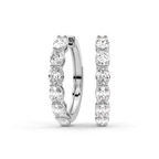 14ct White Gold Saylor Oval Lab Diamond Hoop Earrings (3 Ct. Tw.) front image
