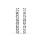 10kt White Gold Willa Emerald & Round Lab Diamond Hoop Earrings (4 Ct. Tw.) standing product image one