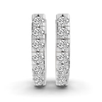 Platinum Classic Round Lab Diamond Huggie Earrings (1/2 Ct. Tw.) left