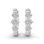 14ct White Gold Ara Round Lab Diamond Huggie Earrings (1/2 Ct. Tw.) left