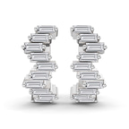 9ct White Gold Siena Baguette Lab Diamond Huggie Earrings (1 Ct. Tw.) left