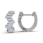 9ct White Gold Siena Baguette Lab Diamond Huggie Earrings (1 Ct. Tw.) right