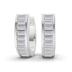 14ct White Gold Lena Baguette Lab Diamond Huggie Earrings (1 Ct. Tw.) front image