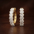 14kt White Gold Jovana Oval Lab Diamond Hoop Earrings (4 Ct. Tw.) color product image two