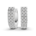 14ct White Gold Twin Shimmer Lab Diamond Huggie Earrings (3/4 Ct. Tw.) front image