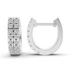 14ct White Gold Twin Shimmer Lab Diamond Huggie Earrings (3/4 Ct. Tw.) right