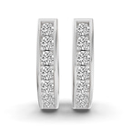 14ct White Gold Remi Round Lab Diamond Huggie Earrings (1/2 Ct. Tw.) left