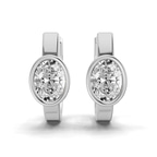 14ct White Gold North Single Oval Lab Diamond Huggie Earrings (1 Ct. Tw.) left