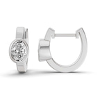 14ct White Gold North Single Oval Lab Diamond Huggie Earrings (1 Ct. Tw.) right