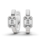10kt White Gold Auri Single Emerald Lab Diamond Earrings (1 Ct. Tw.) front image