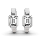 10kt White Gold Auri Single Emerald Lab Diamond Earrings (1 Ct. Tw.) left