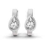 14ct White Gold Raindrop Single Pear Lab Diamond Huggie Earrings (1 Ct. Tw.) left