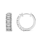 14kt White Gold Darya Emerald Lab Diamond Hoop Earrings (3 Ct. Tw.) left