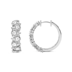 14kt White Gold Eudora Pear Lab Diamond Hoop Earrings (4 Ct. Tw.) side right image one