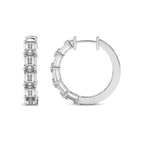 14kt White Gold Calantha Emerald Lab Diamond Hoop Earrings (2 Ct. Tw.) left