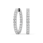 Platinum Meara Round Lab Diamond Hoop Earrings (1 Ct. Tw.) front image