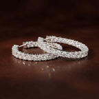 Platinum Meara Round Lab Diamond Hoop Earrings (1 Ct. Tw.) color product image two