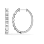 Platinum Ashlyn Emerald Lab Diamond Hoop Earrings (5 Ct. Tw.) left