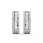 9ct White Gold Cassian Baguette Round Lab Diamond Hoop Earrings (4 Ct. Tw.) right