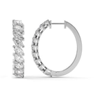 9ct White Gold April Marquise Lab Diamond Hoop Earrings (1 Ct. Tw.) side right image one