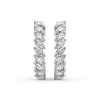 9ct White Gold April Marquise Lab Diamond Hoop Earrings (1 Ct. Tw.) standing product image one