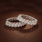 9ct White Gold April Marquise Lab Diamond Hoop Earrings (1 Ct. Tw.) color product image two